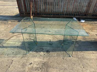 5x3ft Full Glass Table Meja Dining Makan Display C