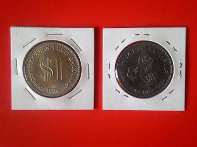 Dy 1972 Malaysia KL City 1 Ringgit Old Coin