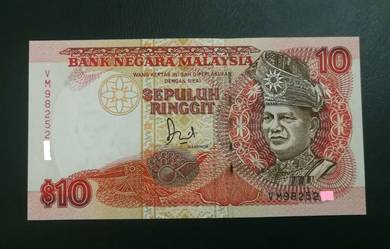 Malaysia RM10 Dato Jaffar VM 1st Prefix - unc
