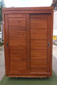 Almari Baju Kayu Jati Solid Teak Wood Wardrobe
