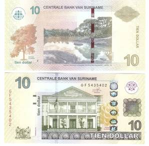 Suriname 10 Dollar 2019   -  unc
