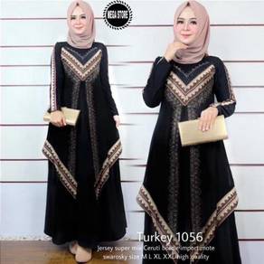 Turkey 1056 Jubah Abaya Saudi Haji black gold