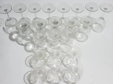 22 used wine glass