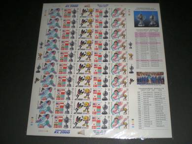 Mint Stamp Sheet Thomas Cup KL Pef Malaysia 2000
