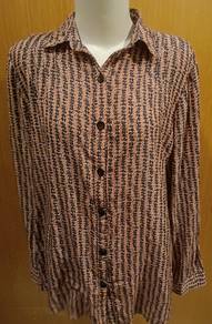 Long Sleeve Button Up Shirt with Abstract Print