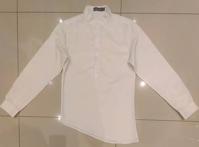 Long Sleeve No Collar - White