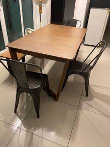 meja makan solid wood + bench