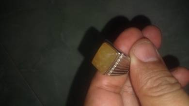 Agate yellow stone ring