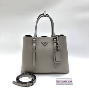 Preloved Prada Grey Saffiano Top Handle Lux Tote