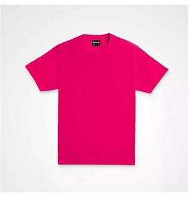 T-shirt plain short sleeve fuchsia