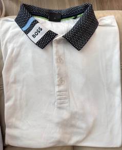 Hugo Boss Golf Shirt white with black collar