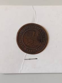 1908 half cent straits settlement coin