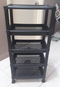 Four Tier Rectangular Tray with Wheel