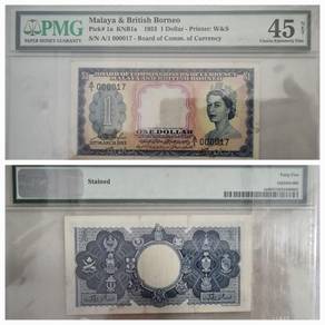 One 1 Dollar Malaya & British Borneo