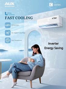 Aux 1hp inverter aircond + pasang
