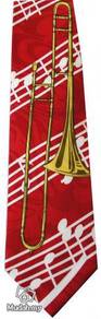 Bass Trombone Musical Instrument Novelty Neck Tie