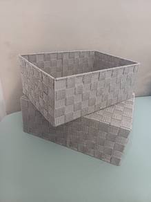 Woven fabric organiser baskets