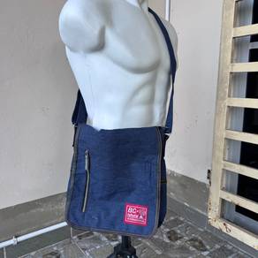 B.C.+ Ishutal International denim messenger bag.