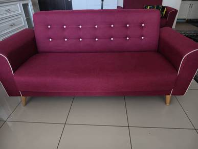 Set Sofa Fabrik Maroon (3+2+Ottoman seater)