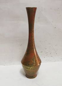 Vintage Japan Ikebana Vase Copper Marbled
