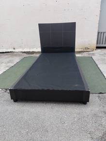 YE41K Katil Single Divan Bed Frame PU Brown