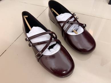 Mary Jane Flats Burgundy | Charles and Keith