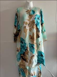 Baju Kurung pesak Corak bunga Besar