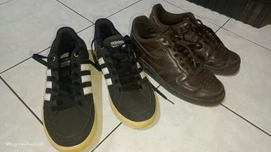 kasut sneaker canvas & kulit