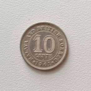 RARE OLD COIN 10 Cents (1961) QUEEN ELIZABETH II