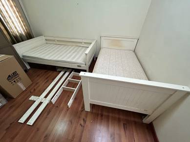 Convertible Solid Wood Super Single Bunk Bed
