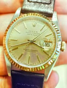 Pre Own Men Rolex Datejust 16233 Champagne Tapes