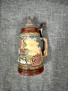 Vintage Ceramic Beer Stein with Lid