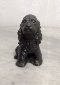 COAL Puppy Dog Carving from Wales - HT 3 inches