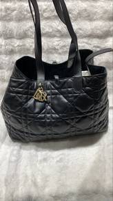 Authentic Dior Large Tonjours Black GHW Bag Calf