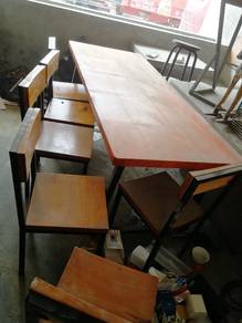6FT Solid Table wt 6 Chair TB382