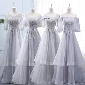 Grey wedding bridal bridesmaid prom gown RBBD0121