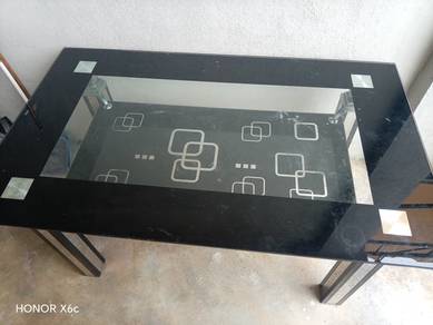 meja kaca double layer 