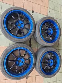 Rays gramlight 17 sport rim pcd100 r56 r53 myvi