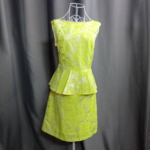 Dolce Gabanna Yellow Floral Embossed Dress