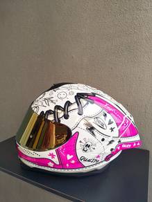Full Face Motorcycle Helmet with Rose Gold Visor