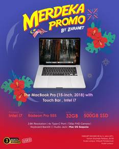 MacBook Pro 15" i7 32GBRAM/500GB SSD TouchBar 2018