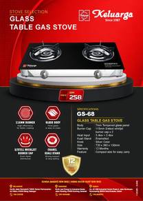 Glass Table Gas Stove (GS-68)
