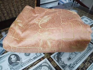 Langsir Tebal Premium Jacquard Shimmering Peach