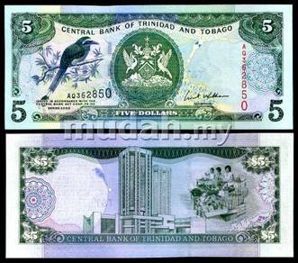 Trinidad n tobago 5 dollar 2002 p 42 unc