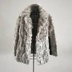 Jacques Saint Laurent Paris grey Animal Fur Coat