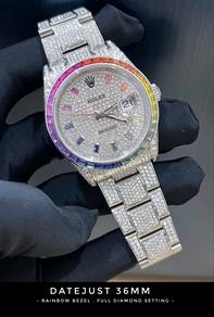 Rolex Datejust 36mm 126200 rainbow full diamond