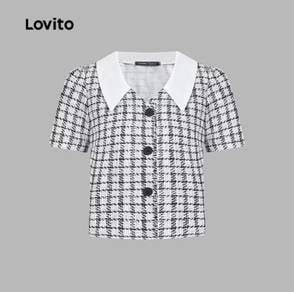 lovito casual blouse colorblock