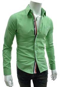 0535 READY STOCK COOL GREEN LONG SLEEVE SHiRT