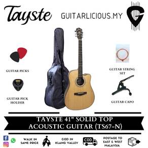 Tayste 41" Solid Spruce Cutaway Acoustic Guitar
