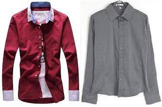 2-In-1 RED GREY MEN LONG SLEEVE SHIRT FREE POSTAGE